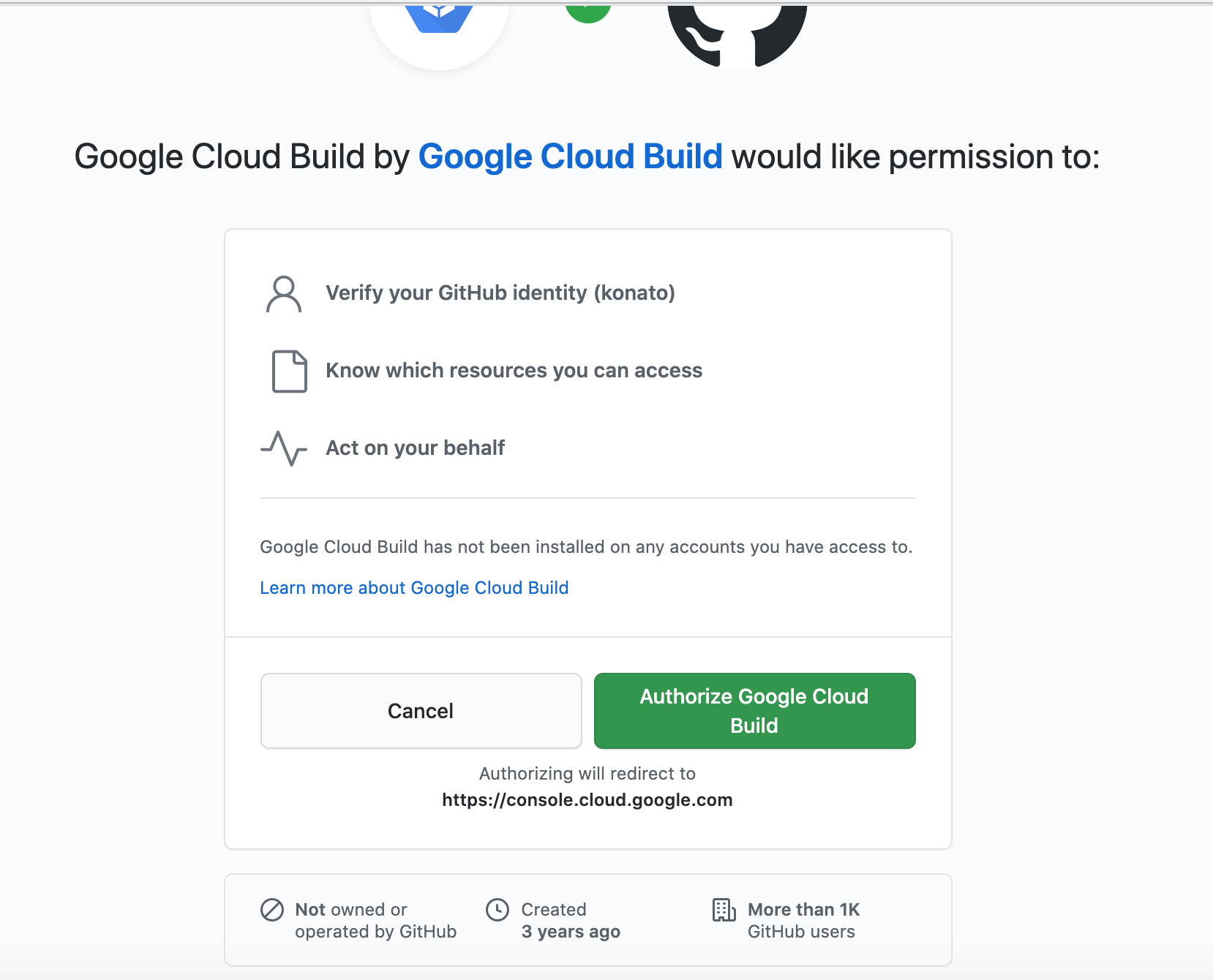 Autoriser Google Cloud Build